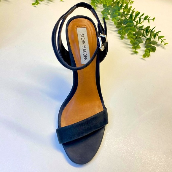 Steve Madden Shoes - Steve Madden Black Suede Sandal Heel Size 6.5